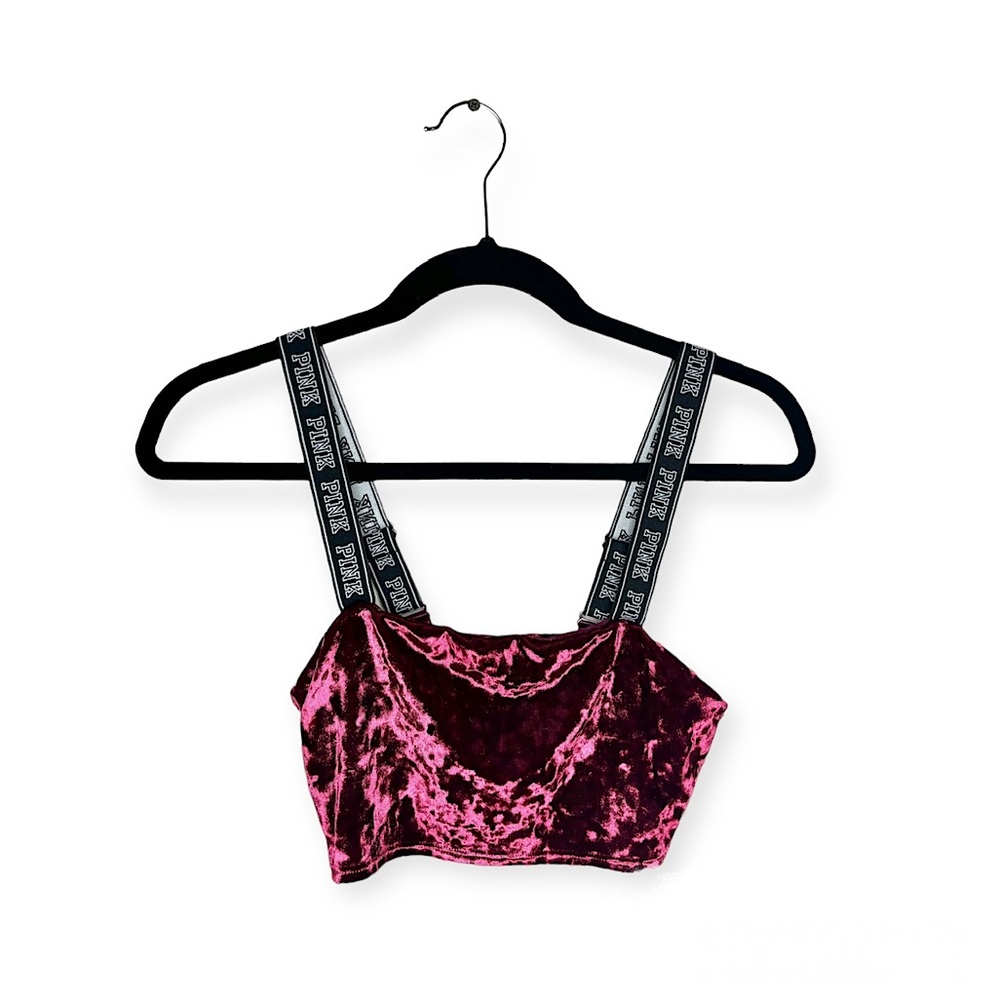 Victoria’s Secret PINK (M) Maroon Velvet Texture Bra